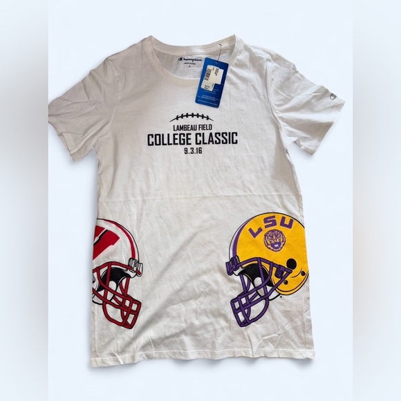 Champion Tops - Champion Lambeau Field College Classic LSU vs Wisconsin Tee - NWT - Size Small
